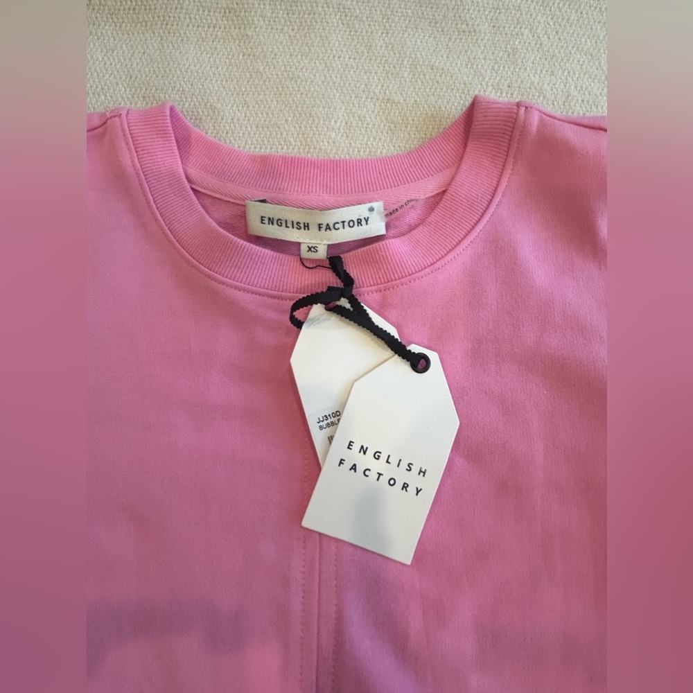 ENGLISH FACTORY - Puff Shoulder Mixed Media Minidress Size XS - Picture 10 of 13